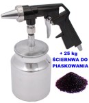 Pistolet do piaskowania ze zbiornikiem 1 litr + ścierniwo 25 kg