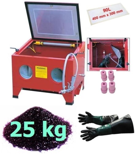 Piaskarka kabinowa 90 L + ścierniwo do piaskowania 25 kg MIREX Mirosław Gronert.jpg