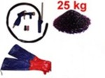 Pistolet z wężem + ścierniwo 25kg + rękawice ochronne